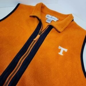 Castles SPORT Womens L Tennessee Vols Volunteers Fleece Zip Vest Orange Navy